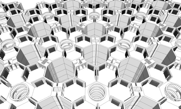 An Attempt to 3D Model Jorge Luis Borges's Library of Babel